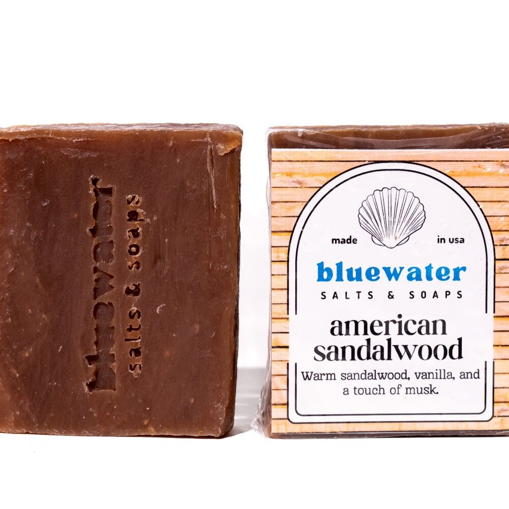 AMERICAN SANDALWOOD - Bluewater Body Wash Natural Soap (1 Body Bar)